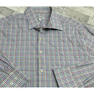 Peter‎ Millar Summer Comfort Shirt Long Sleeve LARGE Multicolor Pastel Plaid